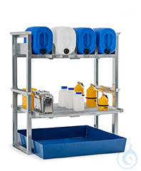 Storage Station, steel sump 5x20/4x30/3x60 L can.+cont., 1429x1210x163