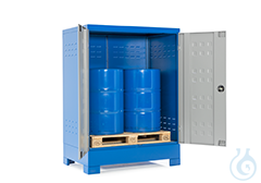 Depot st. p-coated with wing door 2x200 L drum 1400x950x1915