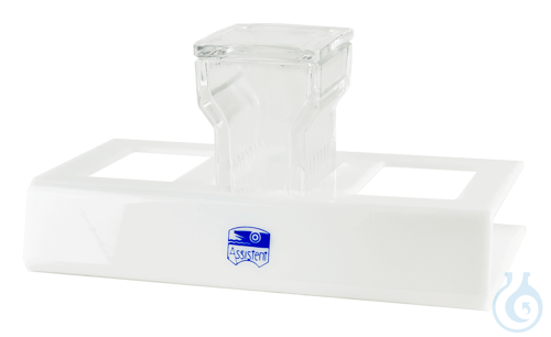 Staining stands of Plexiglas®, with 3 Hellendahl jars