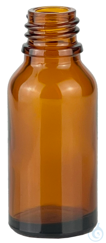 Dropping bottles, amber glass, thread DIN 18, without screw cap 100 ml
