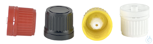 Drop screw caps DIN 18, for No. 1314 UNI 1, fast dropping, 4 holes, colour white