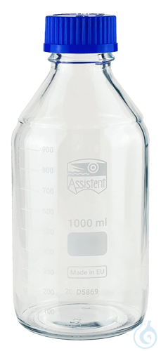 Reagent bottles ''Assistent'' with thread and scale, borosilicate glass 3.3,