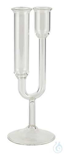 Tube for urinalysis, U-shape, clear glass, with stem and circular base Höhe 135
