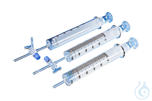 Gas syringe with single way stopcock, NS12,5, bore 3 mm 50 ml
