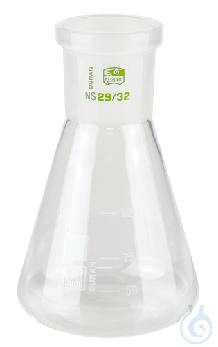 Erlenmeyer flasks, borosilicate glass 3.3, with standard ground joint and scale,