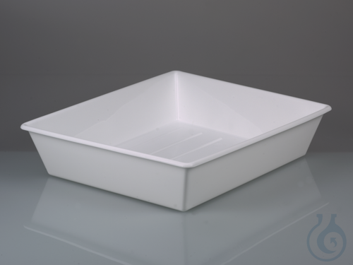Laboratory tray, PP white, in. LxW 400x500 mm, 30l