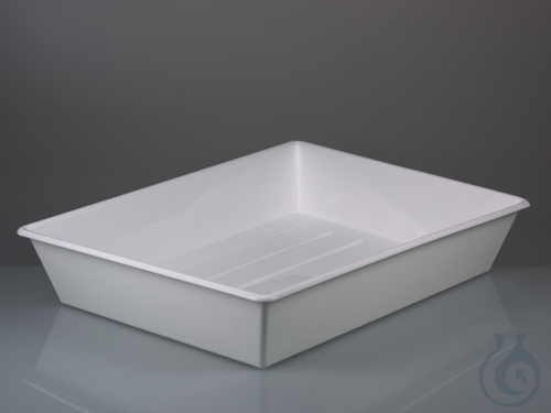 Laboratory tray, PP white, in. LxW 500x700 mm, 60l