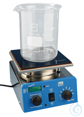 Magnetic stirrers with heating plate of CERAN®, fully electronic speed and