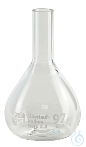 Overflow volumetric flasks, borosilicate glass 3.3 157 ml Auf Anfrage auch in