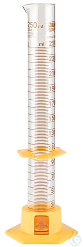 Measuring cylinders tall form, hexagonal plastic base, standard type 25 ml