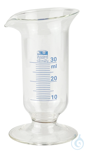 Measures, bell shape, clear glass, graduated 100 ml
