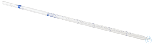 Measuring pipettes, clear glass, Type 3, zero at top, blue graduatiert, mit