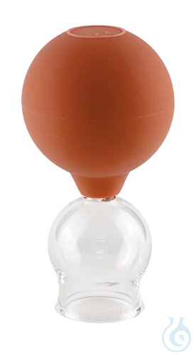 Cupping glasses, hand blown, CE with olive and bulb of PVC ca. 3,5 cm Ø