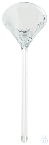 Analytical funnels, borosilicate glass 3.3, angle of 60°, corrugated, for rapid