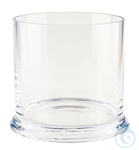 Cylinders of glass, with base, without cover ca. 21 x 21 cm