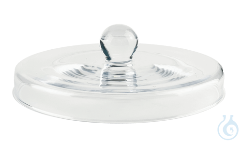 Cover of glass, drop-on, with knob 8 cm Ø