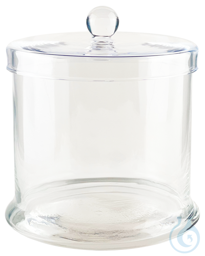 Cylinders of glass with glass cover, with knob ca. 18 x 18 cm