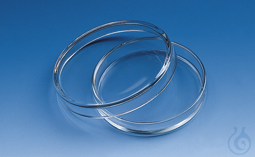 Petri dish, soda-lime glass, lid dia. 100 mm, h. of dish 20 mm