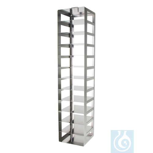 Cryomaster® chest rack with folding handle and safety bar for 12 boxes up to 136