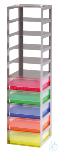 Cryomaster® chest rack with folding handle for 10 boxes up to 136x136x53mm, WxDx