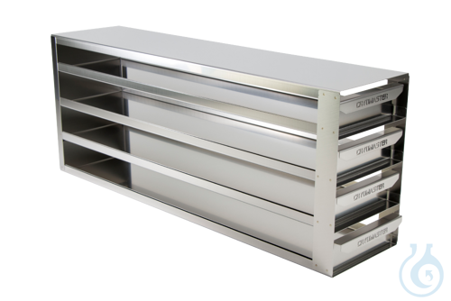 Cryomaster® cabinet insert with handle edge for 16 cryoboxes up to 136 x 136 x 5