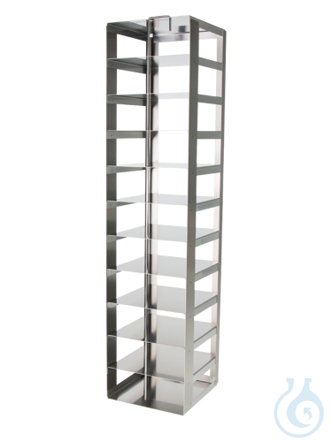 Cryomaster® chest rack with folding handle and safety bar for 13 boxes up to 136