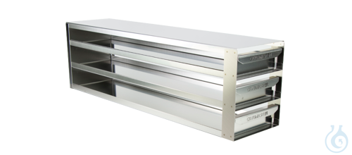 Cryomaster® cabinet insert with handle edge for 9 cryoboxes up to 136x136x53mm,