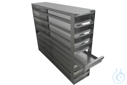 Cryomaster® cabinet insert with handle edge for 24 boxes up to 136x136x53mm, 4 d