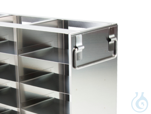 Cryomaster® cabinet rack with folding handle for 10 cryoboxes up to 136x136x108m