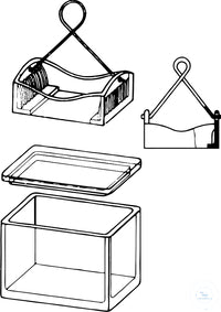 Staining glass box for 10 slides 76x26mm complete