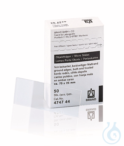 Microscope slide 1 mm, app.76x26 mm ground edg.twin frosted end