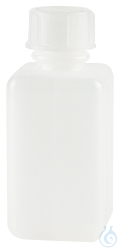 Square bottles of polyethylene, with screw cap narrow neck 500 ml GL 25