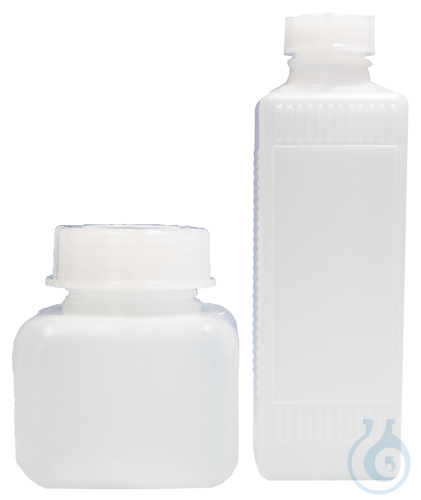 Square bottles of polyethylene, with screw cap wide neck 1000 ml GL 65