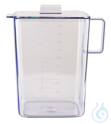 Urine collecting container of SAN, approximate scale, with cover 2000 ml