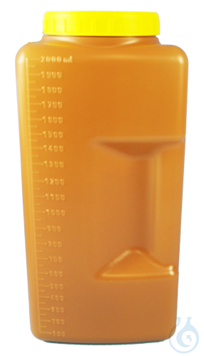 Square bottle (urine collecting container), polyethylene, amber, disposable 2000