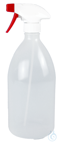 Spray bottle of polyethylene, with spraying attachment of polypropylene 1000