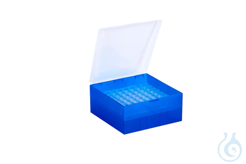 ratiolab® Cryo Boxes, PP, blue, grid 9 x 9, 133 x 133 x 75 mm