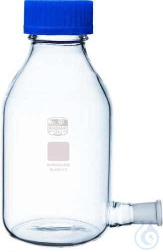 Bottles, aspirator with cap and socket, in accordance with DIN 4796-3, Boro 3.3,
