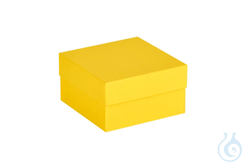 ratiolab® Cryo Boxes, cardboard, standard, yellow, 133 x 133 x 75 mm