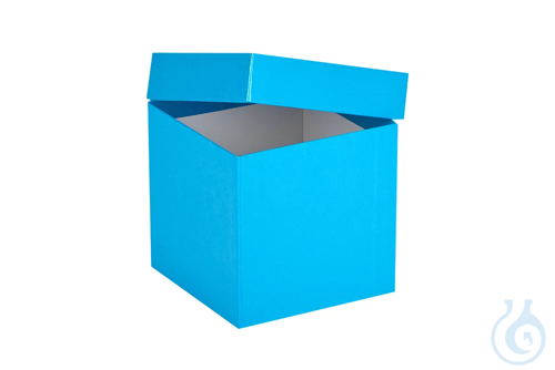 ratiolab® Cryo Boxes, cardboard, plastic coated, blue, 133 x 133 x 130 mm
