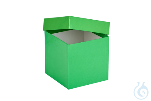ratiolab® Cryo Boxes, cardboard, plastic coated, green, 133 x 133 x 130 m m