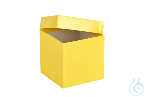 ratiolab® Cryo Boxes, cardboard, plastic coated, yellow, 133 x 133 x 130 mm