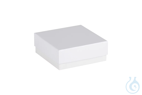ratiolab® Cryo Boxes, cardboard, plastic coated, white, 133 x 133 x 50 mm
