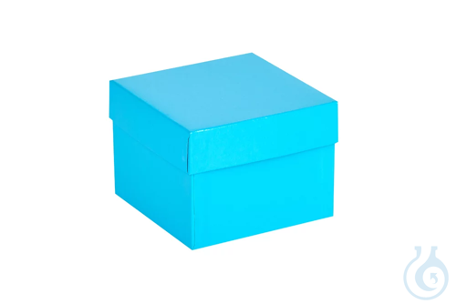 ratiolab® Cryo Boxes, cardboard, plastic coated, blue, 136 x 136 x 100 mm