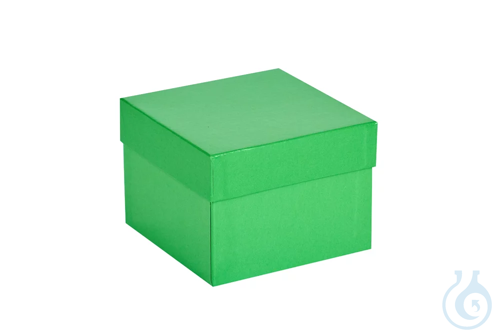 ratiolab® Cryo Boxes, cardboard, plastic coated, green, 136 x 136 x 100 m m
