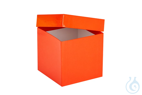 ratiolab® Cryo Boxes, cardboard, plastic coated, red, 136 x 136 x 130 mm