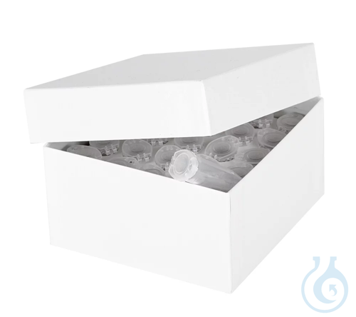 ratiolab® Cryo Boxes, cardboard, plastic coated, white, 136 x 136 x 75 mm ,
