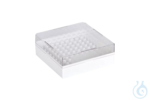 Cryo Boxes, PC, grid 10 x 10, white, 132 x 132 x 52 mm