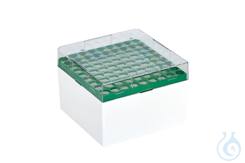 Cryo Boxes, PC, grid 9 x 9, green, 132 x 132 x 94 mm