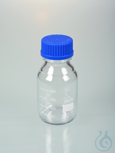 Glas sampling bottle, GL45, 250 ml, m.V.